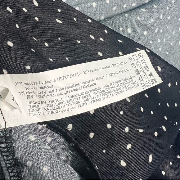 Zara XXL Long Sleeve Satin Polka Dot‎ Wrap Shirt Viscose Blend - Picture 7 of 12